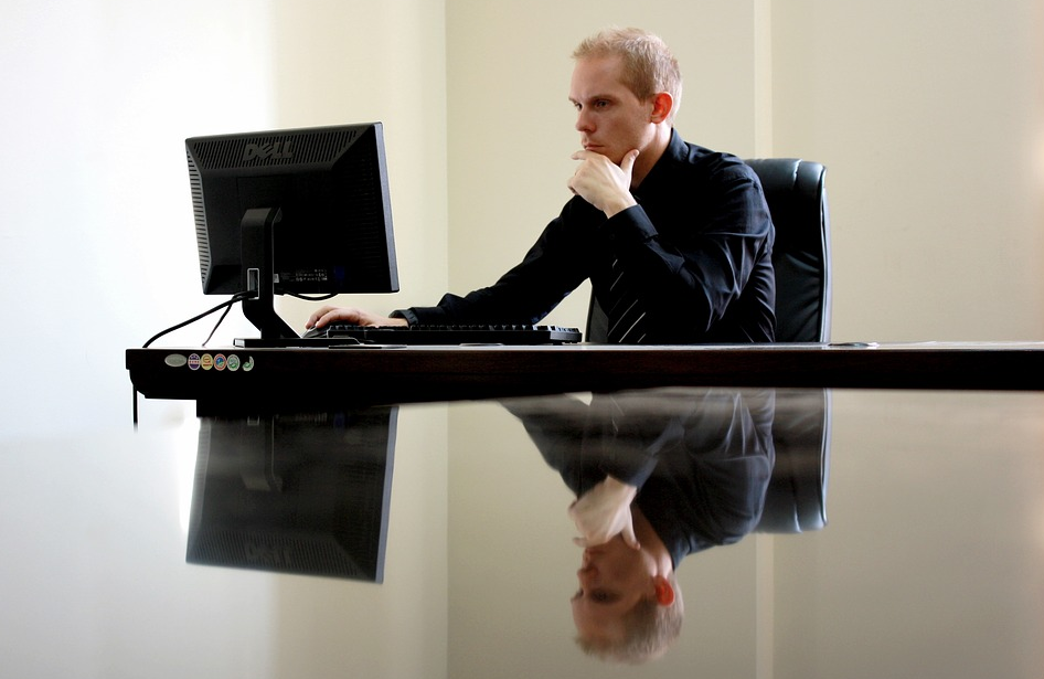 man using computer